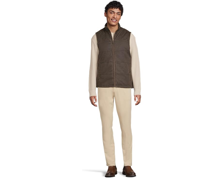 Johnston & Murphy жилет Antique Cotton Channel Quilted в винтажном стиле с простежкой