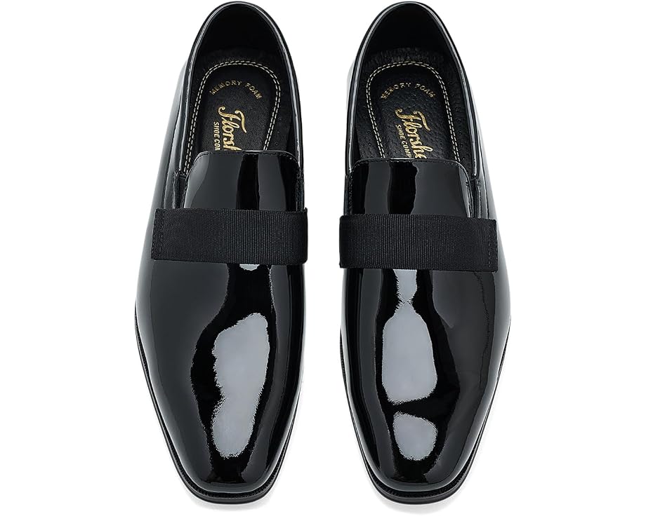 Florsheim Лоферы Tux Plain Toe Strap Slip-On в черном лаковом цвете