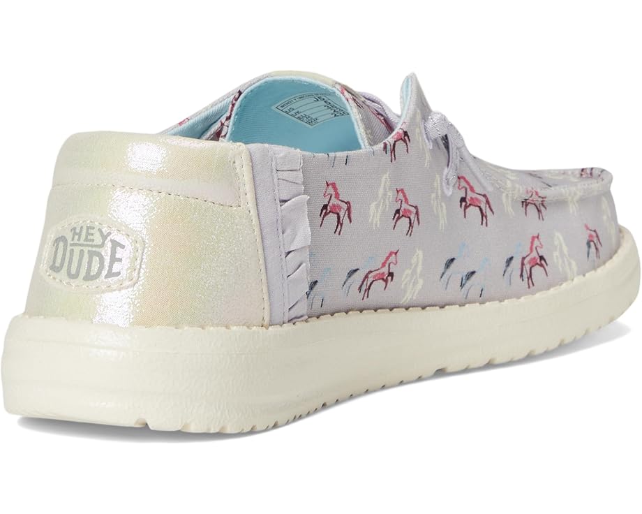 Детские слипоны Hey Dude Kids Wendy Unicorn Sparkle с текстильным верхом и блестками