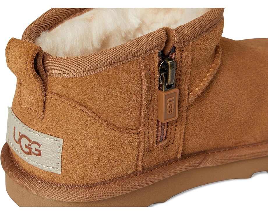 Детские тапочки UGG Kids Classic Ultra Mini Dazzle с замшевым верхом и подкладкой из переработанной шерсти