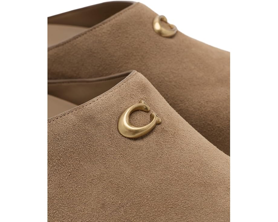 COACH мягкие мюли Sculpted C из замши с логотипом