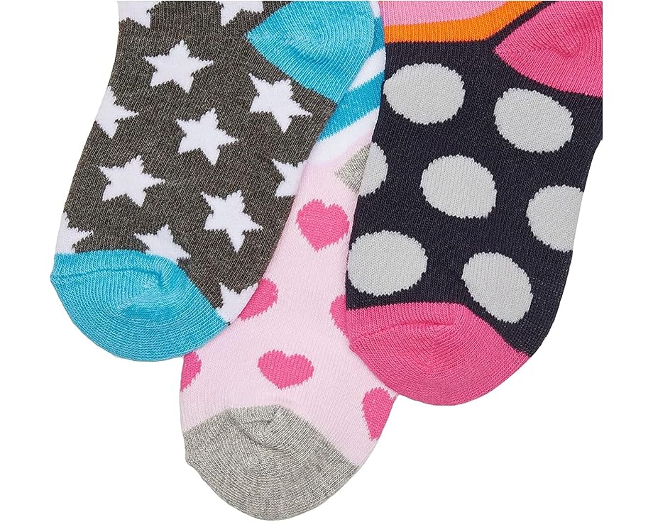 Little Girls' Dots/Hearts/Stripes Fashion Crew Socks 6 Pairs Pack