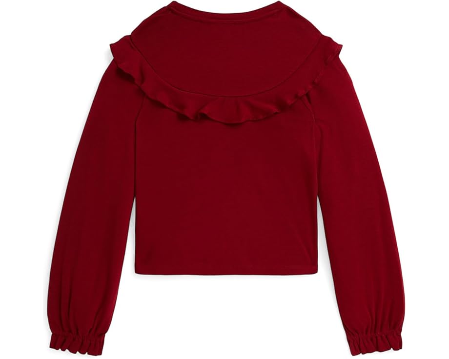 Топ Polo Ralph Lauren Kids с рюшами из хлопка и модала для детей старшего возраста