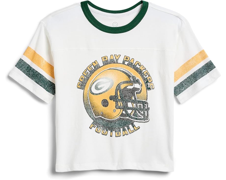 Футболка Junk Food Clothing Kids NFL Green Bay Packers с полосатым кокеткой