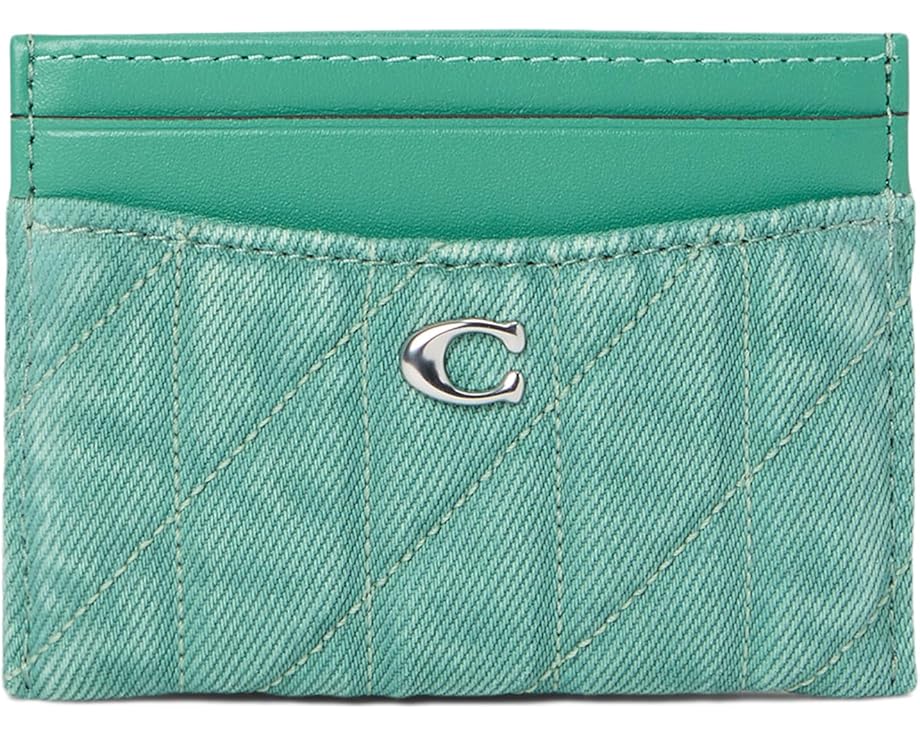 Картхолдер Essential с квилтингом COACH из денима и кожи