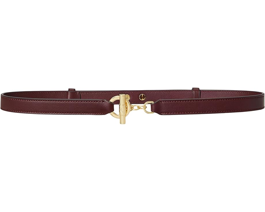 Узкий кожаный ремень Lauren Ralph Lauren с застежкой-переключателем