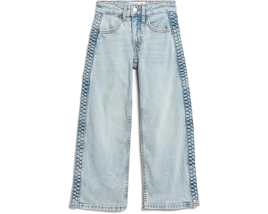 Braided High-Rise Wide Leg Jeans (Big Kid)
