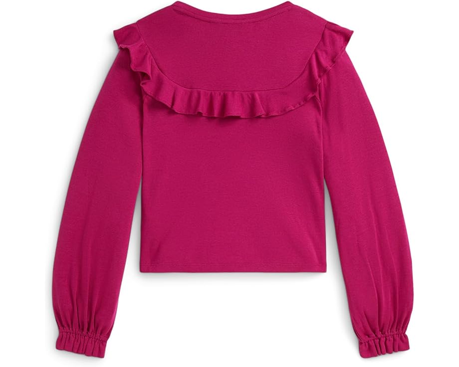 Топ Polo Ralph Lauren Kids с рюшами из хлопка и модала для детей старшего возраста