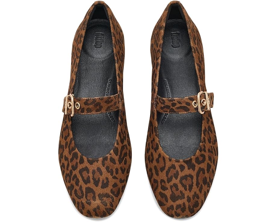Туфли Мэри Джейн FitFlop Delicato из замши с леопардовым принтом