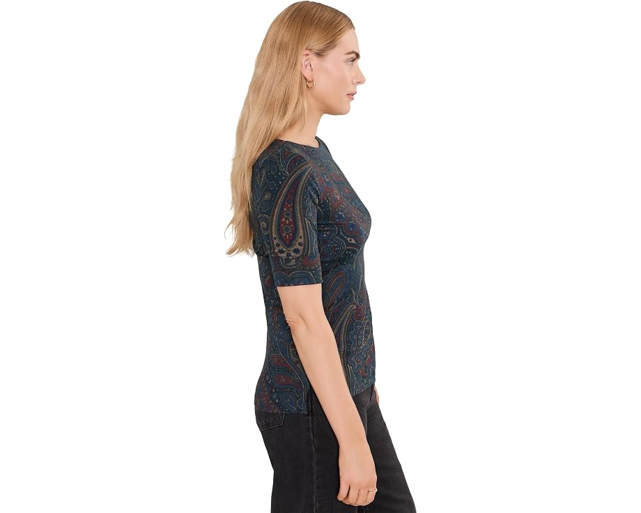 Футболка Lauren Ralph Lauren Paisley с вырезом лодочка