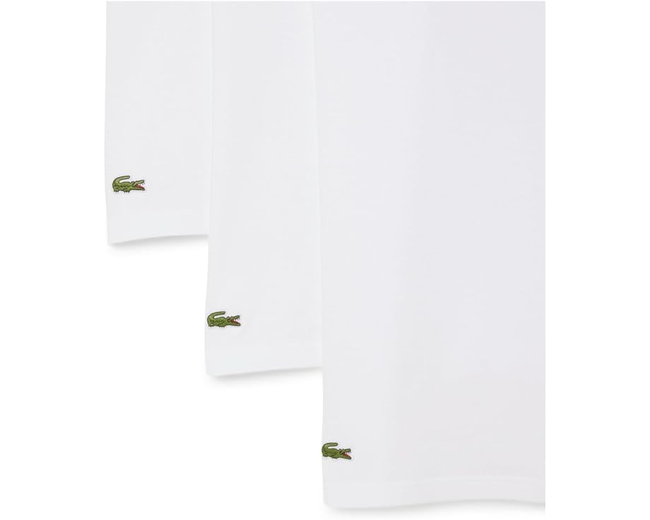 Три майки Lacoste Slim Fit из 100% хлопка с круглым вырезом и фирменным крокодилом