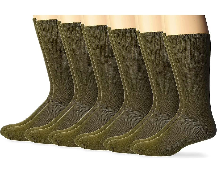 Mens Military Uniform All Season Rib Top Crew Boot Socks 6 Pack