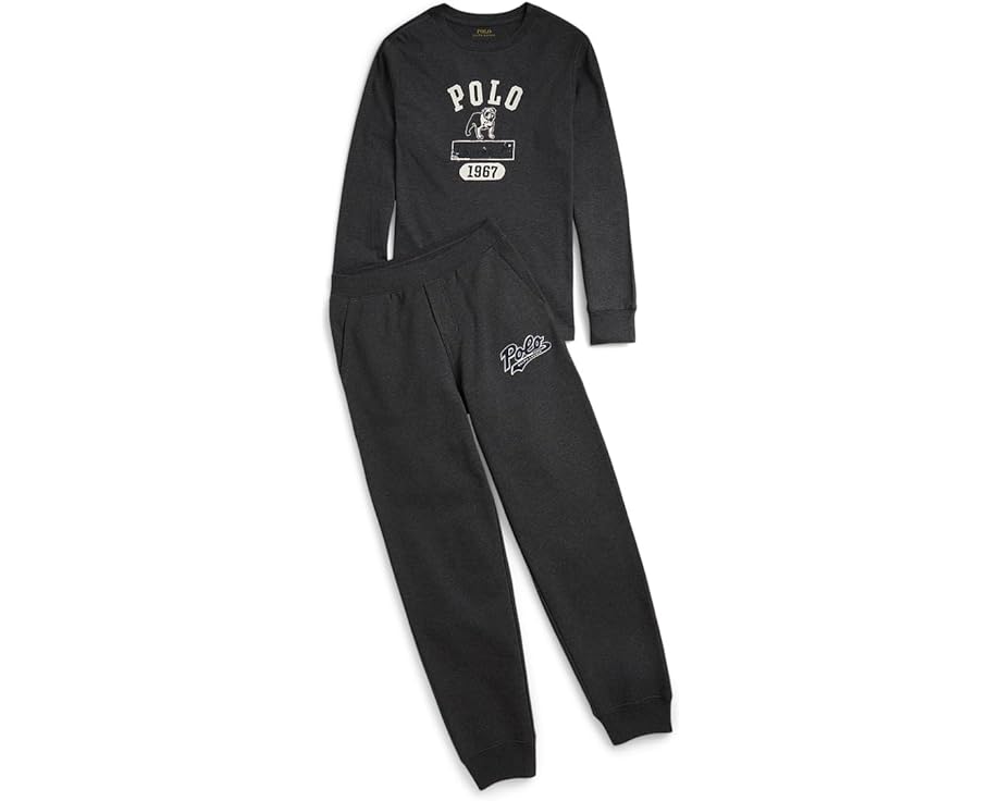 Хлопковая футболка с длинным рукавом и принтом Polo Ralph Lauren Kids для старших детей