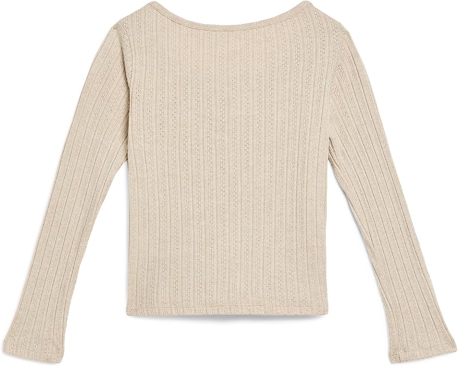 Long Sleeve Button Front Tee (Little Kid/Big Kid)