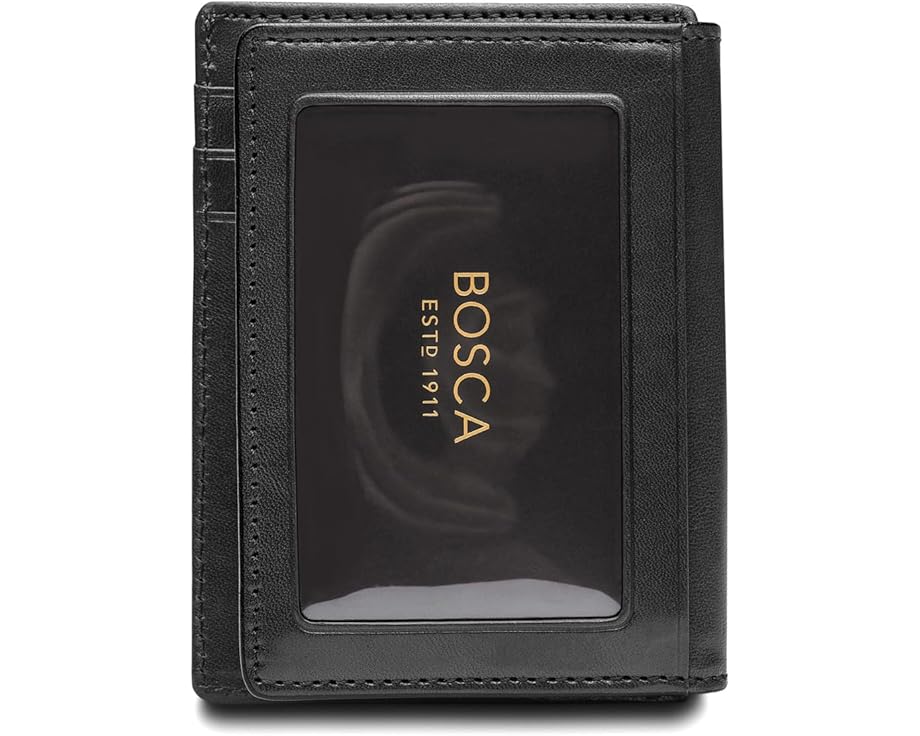 Кошелек для переднего кармана Bosca из состаренной кожи с окошком для ID