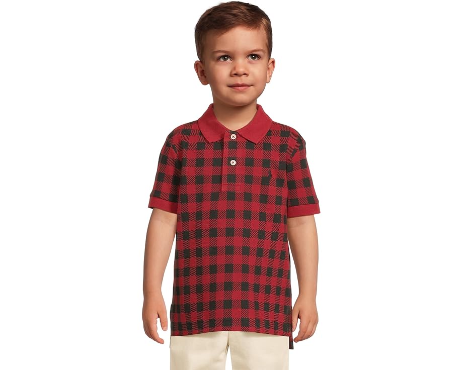 Хлопковая поло Buffalo Check в сетку Polo Ralph Lauren Kids для малышей и младших детей