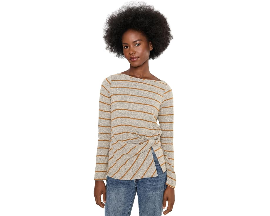 Топ Long Sleeve Boatneck Knit w/ Twist Detail Liverpool Los Angeles с полосатой вязкой