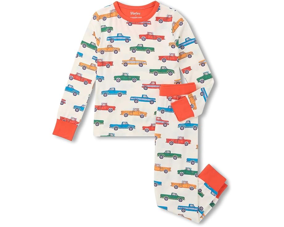 Пижамный набор Hatley Kids с принтом грузовиков из бамбука