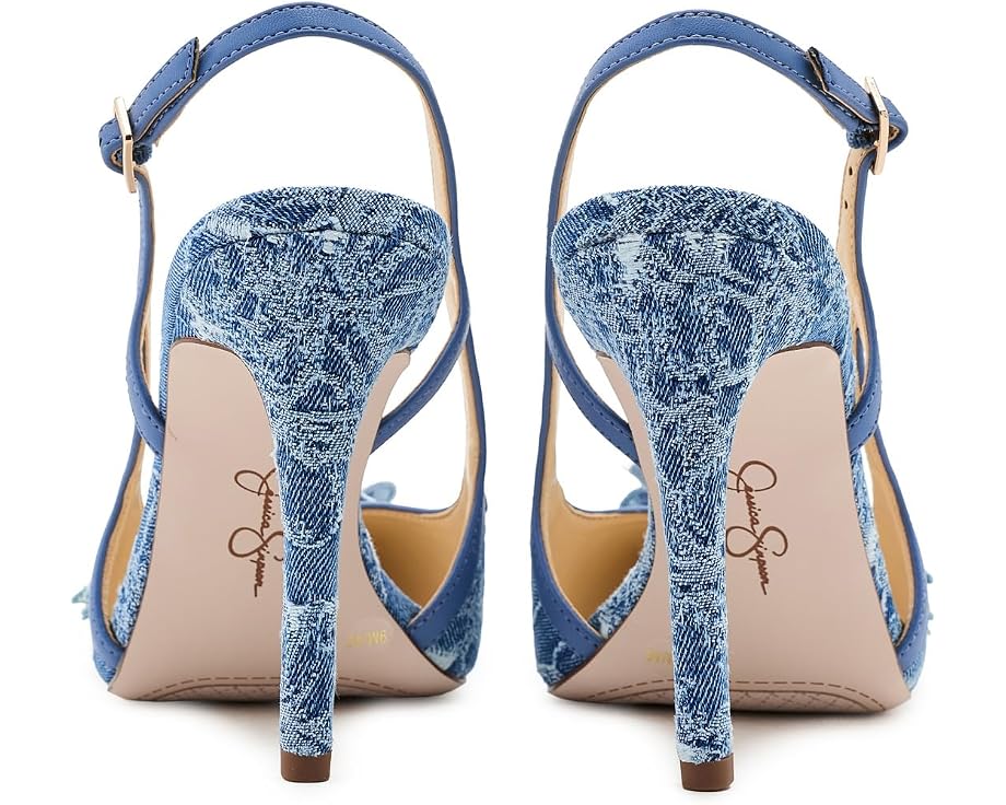 Туфли Pilitia на высоком каблуке с джинсовым цветочным рисунком от Jessica Simpson