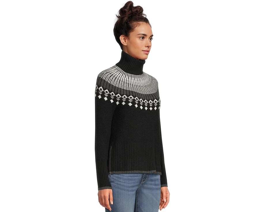 Свитер Supersoft с вафельной вязкой, высоким воротником и узором Fair Isle L.L.Bean