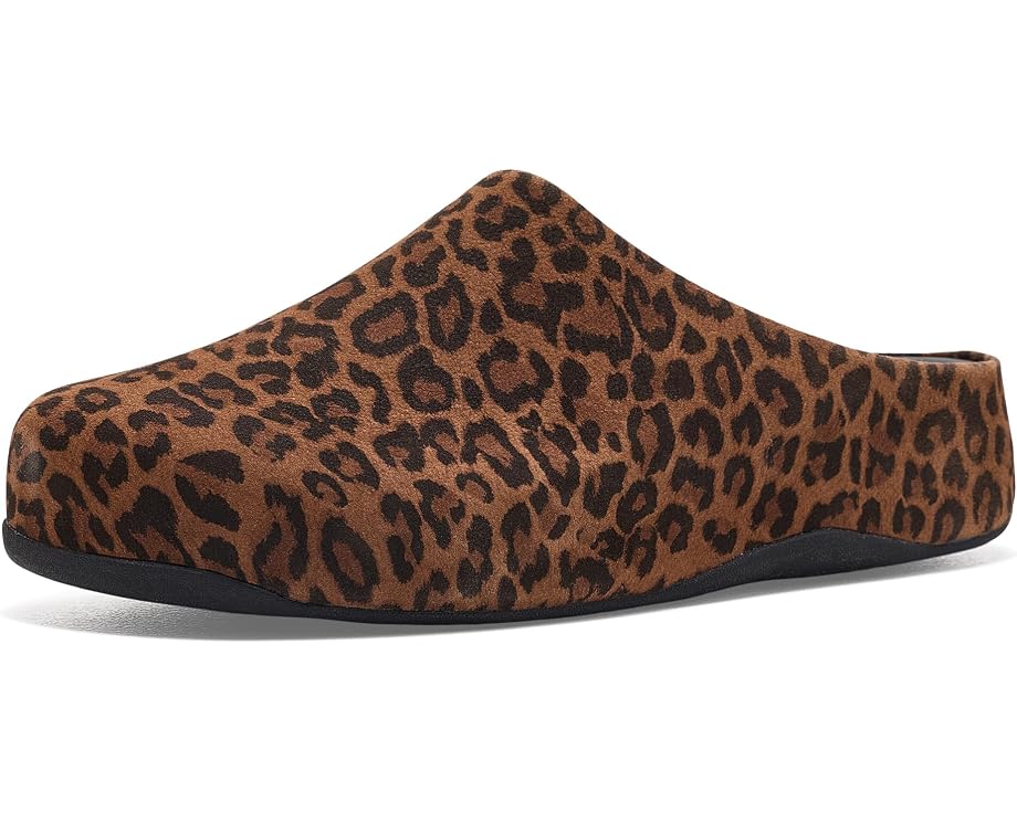 Мюли FitFlop Shuv из замши с леопардовым принтом