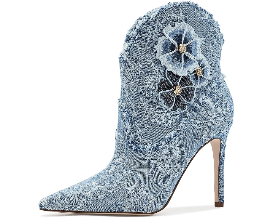 Ботильоны на каблуке Plitee 3D Floral Denim от Jessica Simpson с цветами