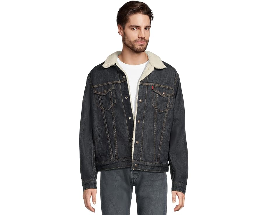 Джинсовая куртка Relaxed Fit Plaid Trucker с подкладкой из искусственного меха Levi's®