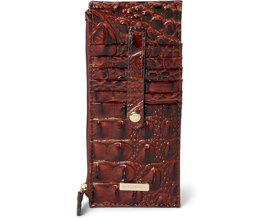 Кредитный кошелек Brahmin Melbourne из текстурированной кожи на молнии
