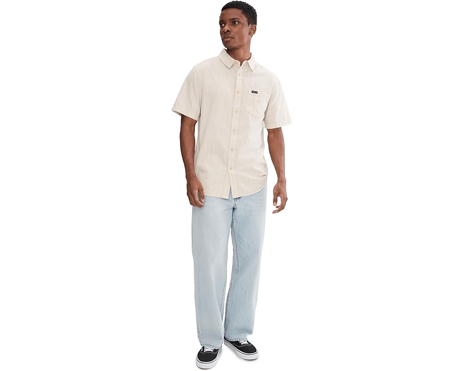 Рубашка Quiksilver Dobby Stripe Classic Woven с оксфордской полосой и нагрудным карманом