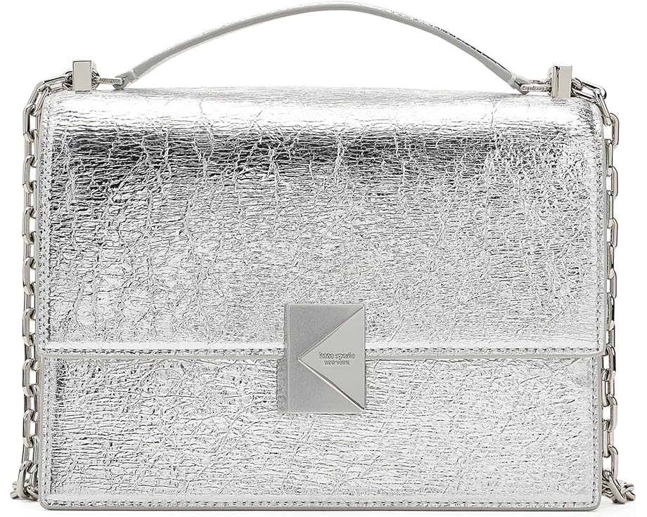 Сумка через плечо Kate Spade New York из мятой металлической кожи с цепочкой и верхней ручкой