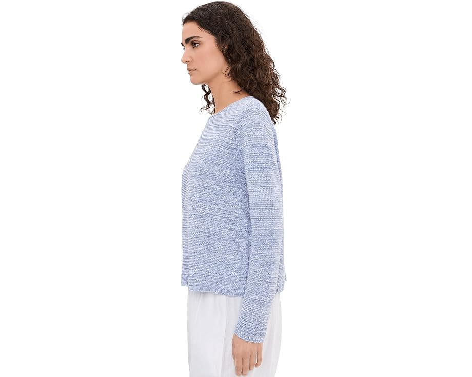 Свитер Eileen Fisher с круглой горловиной из узловатой смеси органического льна и хлопка