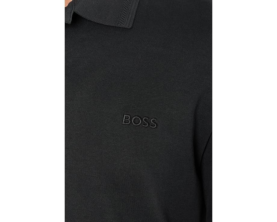 BOSS Pe_interlock_long рубашка поло с длинным рукавом хлопок