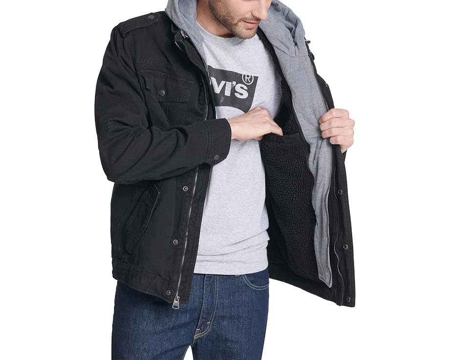 Куртка военная Levi's Hooded Military из хлопка с капюшоном