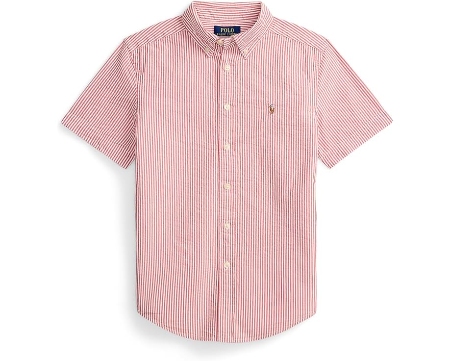 Polo Ralph Lauren Kids Полосатая рубашка из хлопкового пике для детей постарше