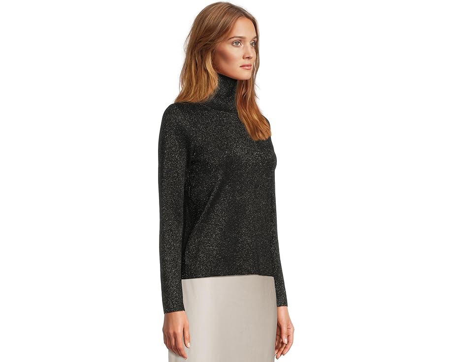 Свитер EILEEN FISHER из шерсти с люрексом и воротником-стойкой