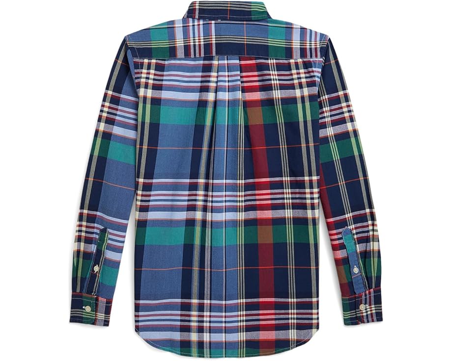 Рубашка Polo Ralph Lauren Kids из хлопкового оксфорда в клетку для детей старшего возраста