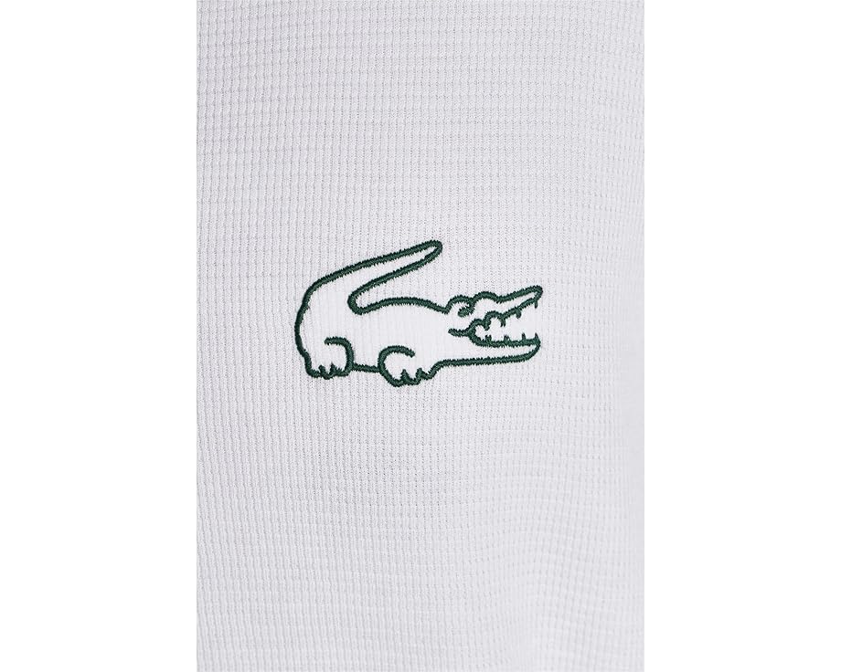Халат Lacoste из вафельной ткани с вышитым крокодилом