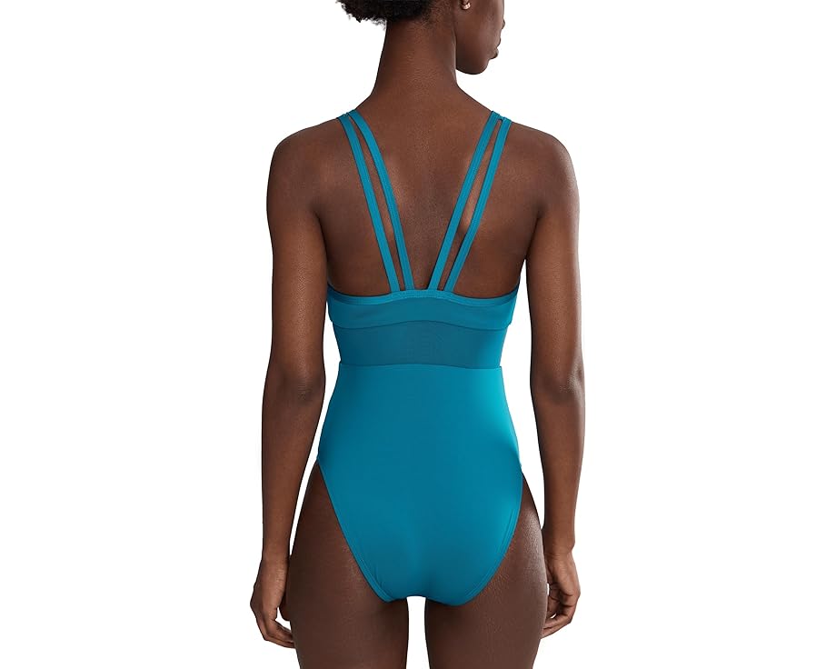 Цельный купальник Nike Mesh V Back с сетчатыми вставками