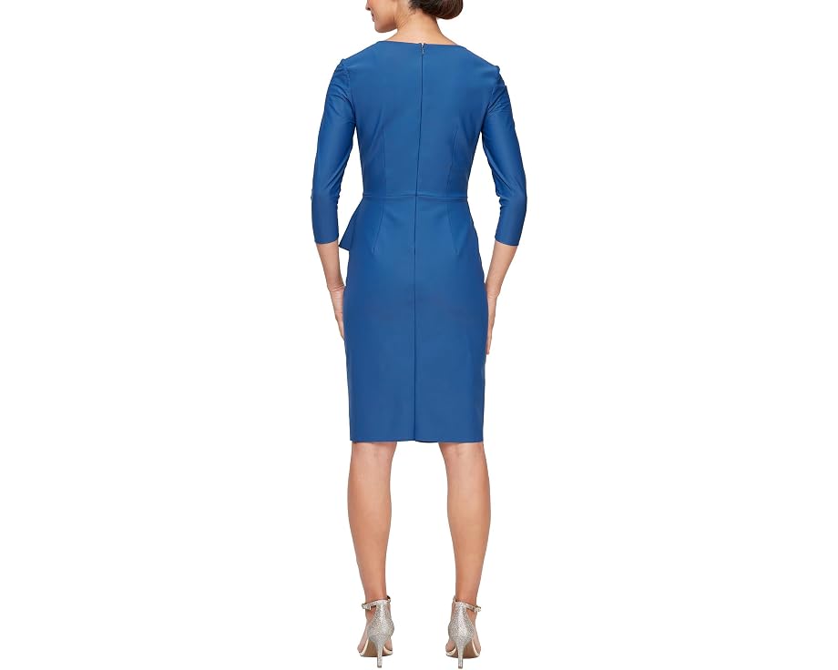 Короткое компрессионное платье Alex Evenings с 3/4 рукавом и декором на бедрах