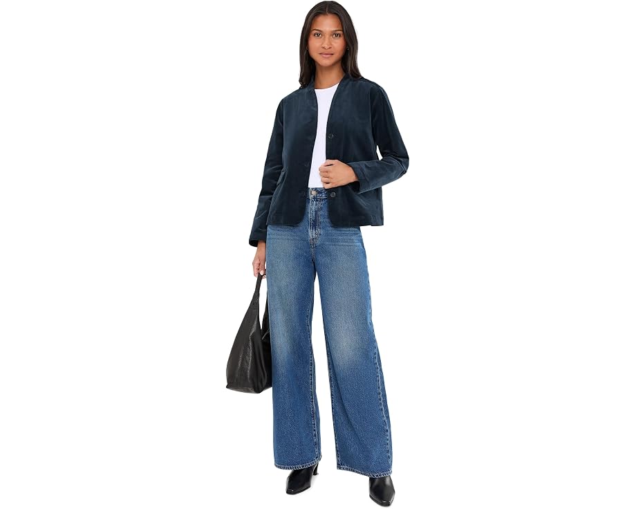 Куртка Eileen Fisher Organic Cotton Stretch из хлопкового вельвета с высоким воротником