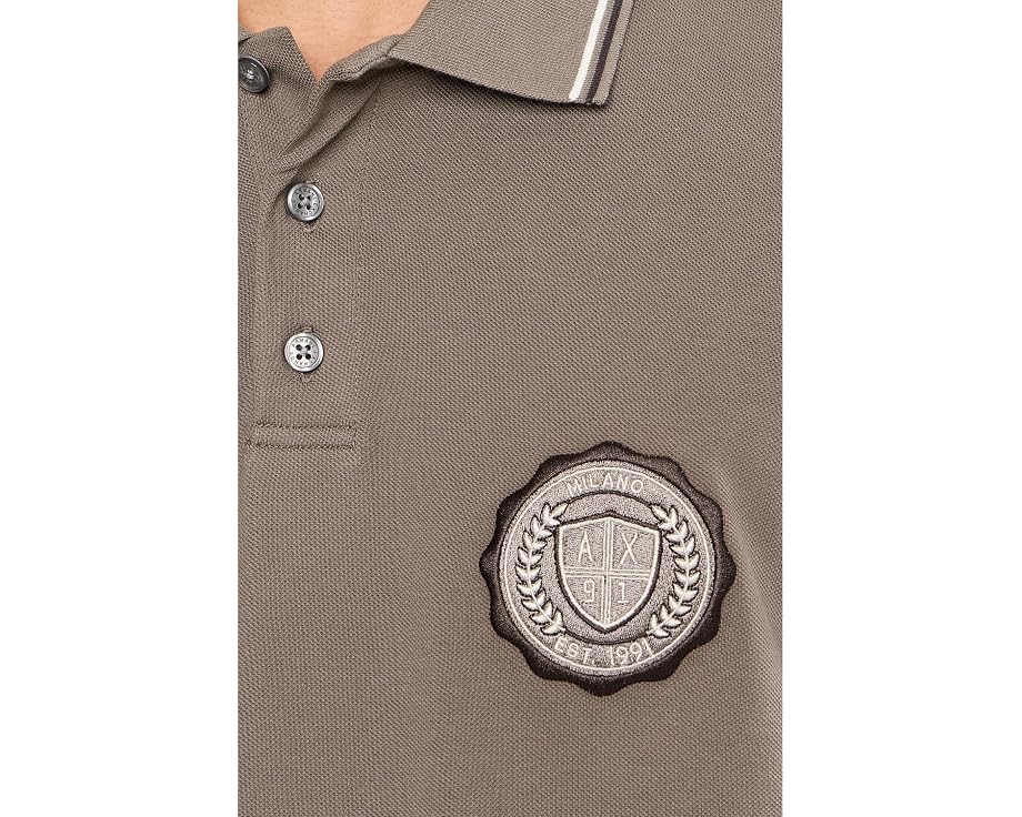 Armani Exchange поло Collegiate Logo с вышивкой