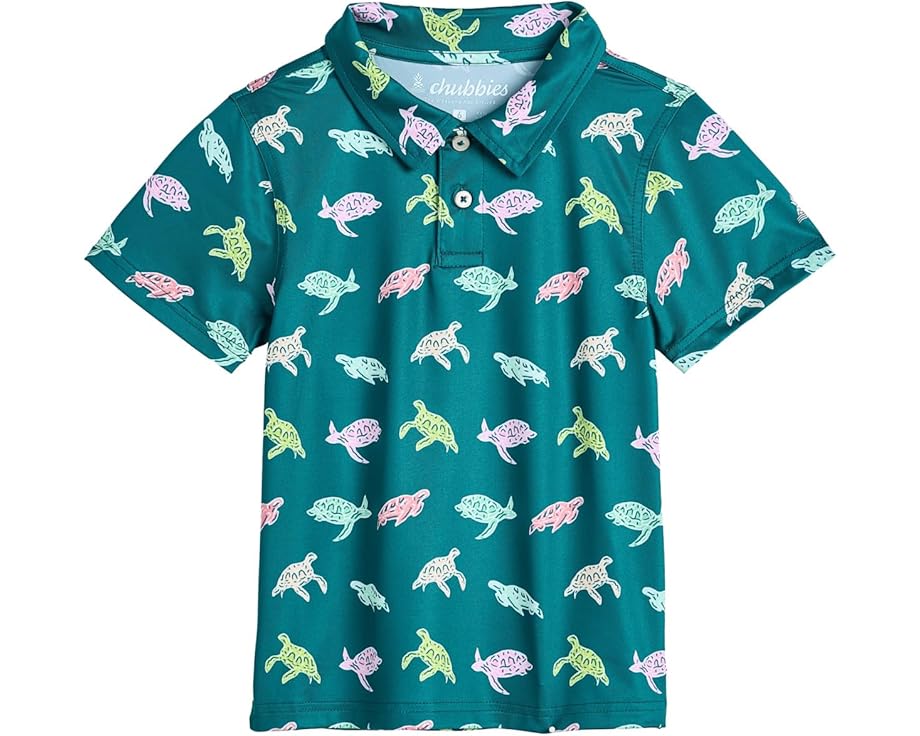 Детское поло Chubbies Kids Lil Turtally Awesome c принтом черепашек
