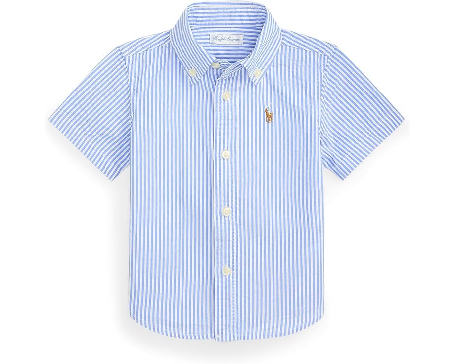 Полосатая рубашка из хлопкового пике для младенцев Polo Ralph Lauren Kids