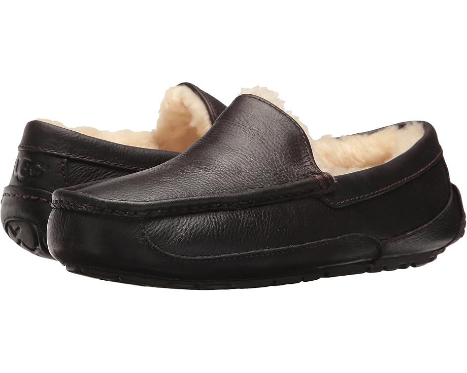 UGG Ascot Leather домашние тапочки с подкладкой UGGPlush