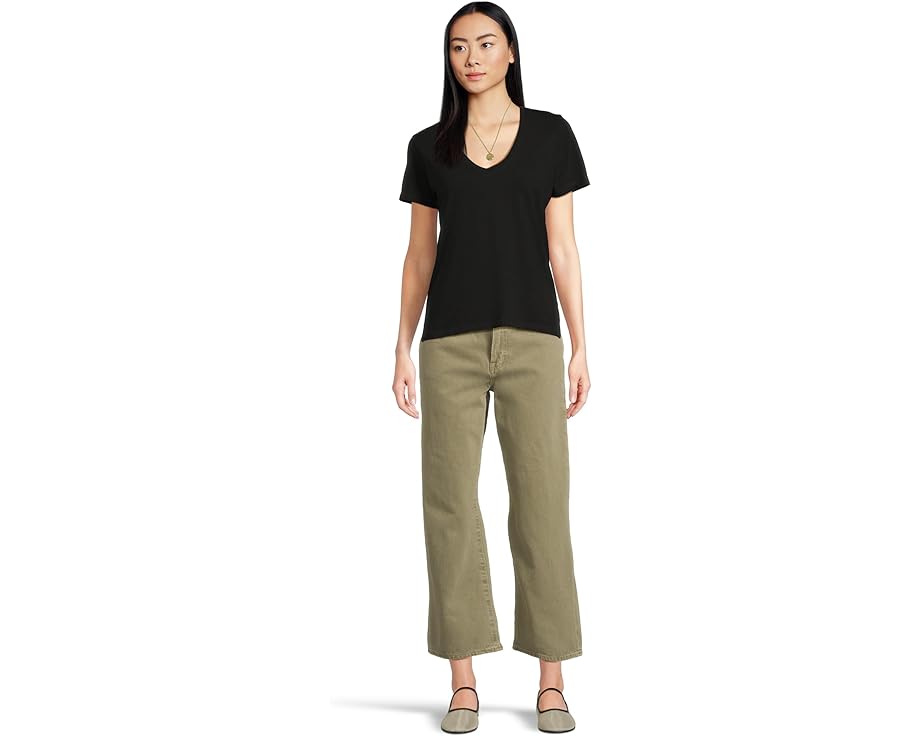 Madewell Northside V-Neck Tee из 100% хлопка с прямым подолом