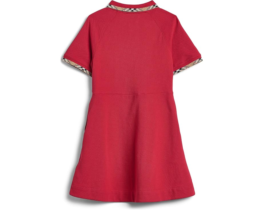 Платье Burberry Kids Romola с воротником поло и клетчатой отделкой