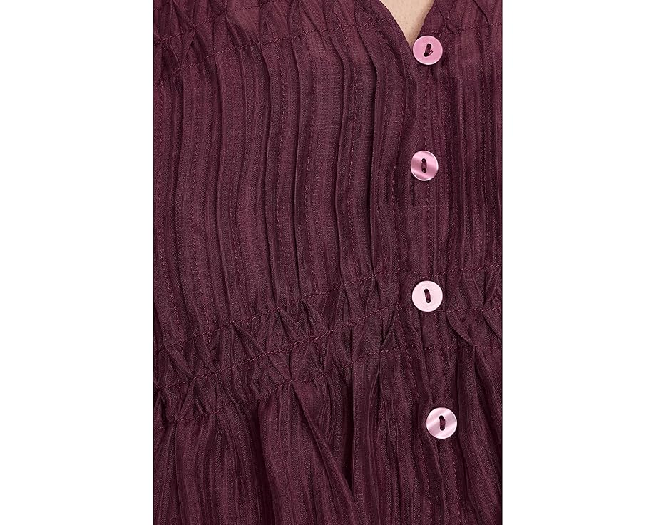 Топ с V-образным вырезом Pintuck Puff Sleeve от Vince Camuto