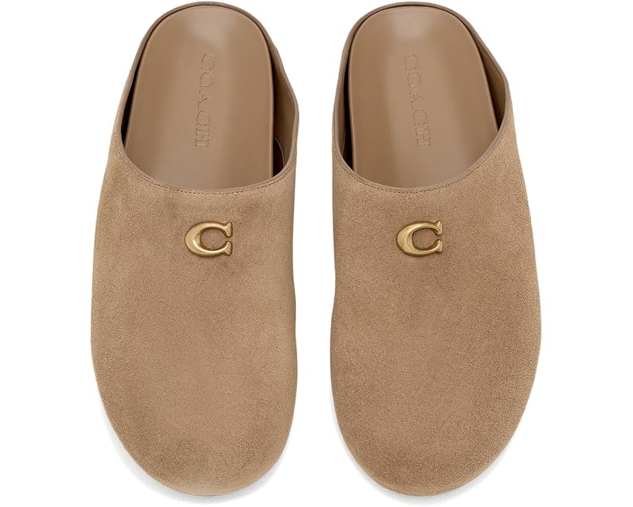 COACH мягкие мюли Sculpted C из замши с логотипом