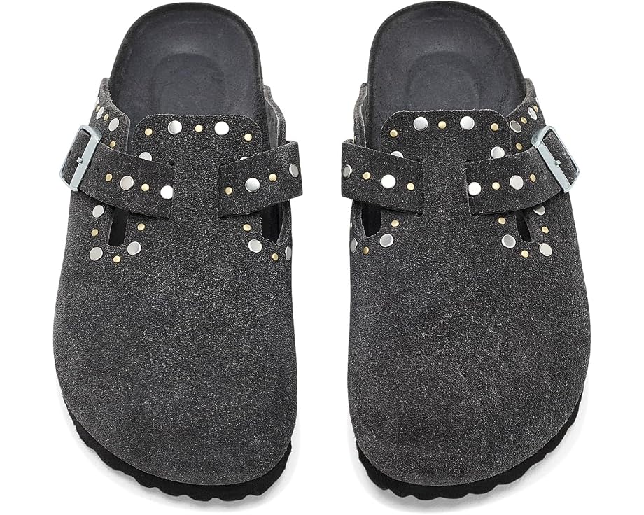 Кломпы Birkenstock Boston с заклепками из замши