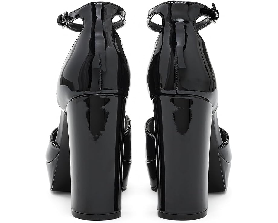 Лодочки Nine West Keela с блочным каблуком глянцевые лакированные черные